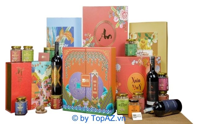 Các mẫu quà Tết tại Happybox được thiết kế với sự tinh tế và đa dạng.