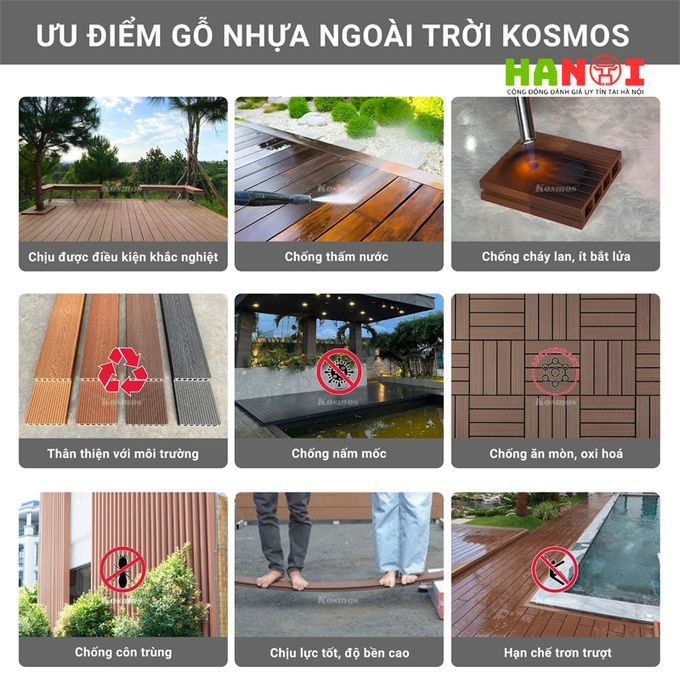 Lợi ích của gỗ nhựa composite Kosmos – Nguồn ảnh: Kosmos