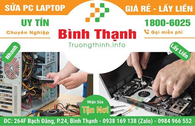 Dịch vụ sửa chữa máy tính và laptop tại quận Bình Thạnh, nhóm Trường Thịnh