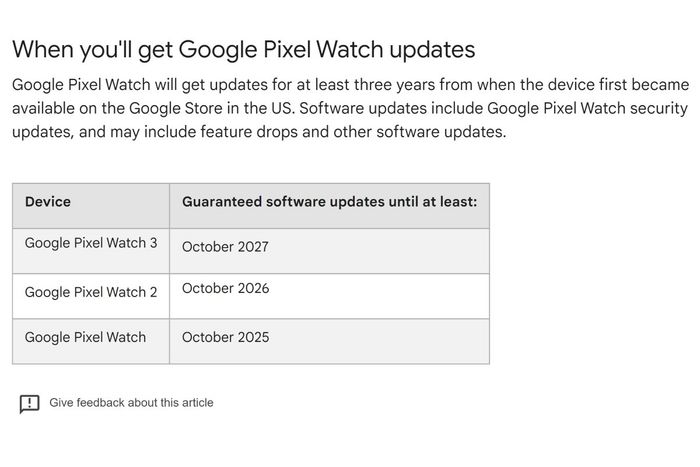 Pixel Watch 3 chỉ được hỗ trợ cập nhật phần mềm trong 3 năm