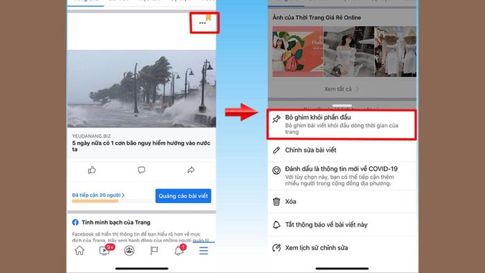 Cách ghim hai bài viết trên Facebook