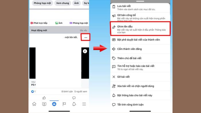 Hướng dẫn ghim bài viết trên nhóm Facebook