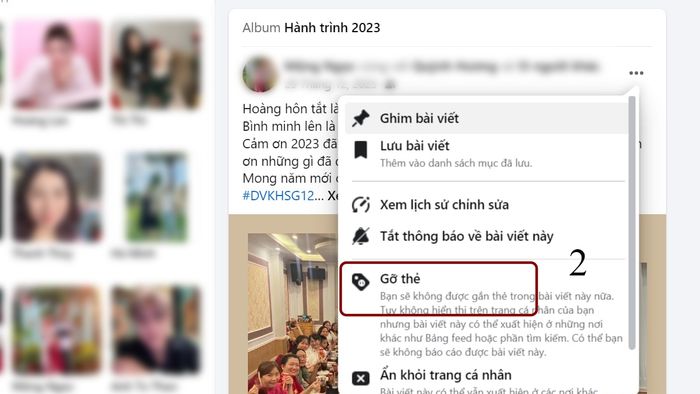 Hướng dẫn gỡ thẻ trên Facebook