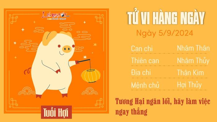 Tử vi hàng ngày 5/9/2024 - Tuổi Hợi