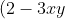 (2 - 3xy + 3x^{2}y^{2}) - (y^{3}x^{3} + 1) = 2 - 3xy + 3x^{2}y^{2} - x^{3}y^{3} - 1