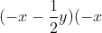 (-x - \frac{1}{2}y)(-x + \frac{1}{2}y) = (-x)^{2} - (\frac{1}{2}y)^{2}