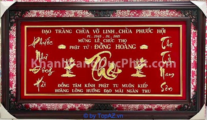 khánh vàng mừng thọ theo yêu cầu