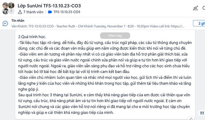 Phản hồi từ học viên về SunUni Academy