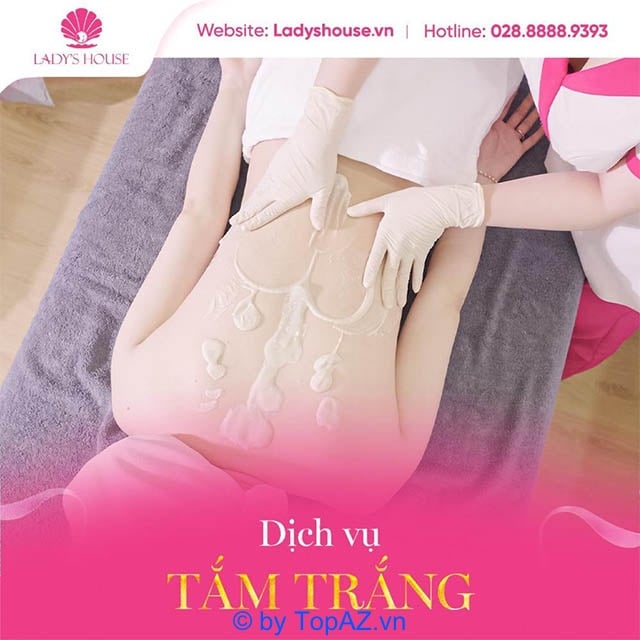 Dịch vụ tắm trắng tại Lady’s House Spa Bình Dương