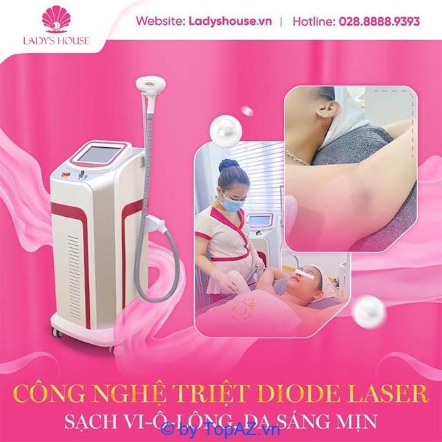 Dịch vụ triệt lông vĩnh viễn tại Lady’s House Spa Bình Dương