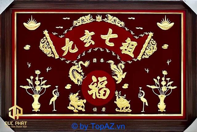 Tranh Thờ Cửu Huyền Thất Tổ Chữ Hán
