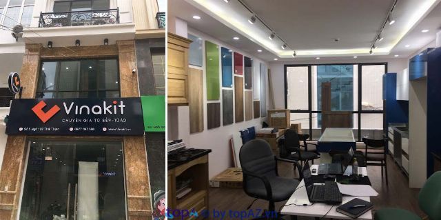 thi công tủ bếp gỗ óc chó tại Hà Nội