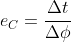 e_{C} = rac{Delta phi }{Delta t}