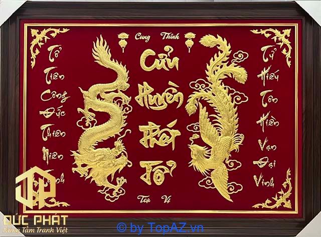 tranh thờ cửu huyền thất tổ long phụng
