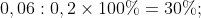 0,06 / 0,2 × 100% = 30%