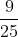 \frac{9}{25}