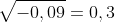\sqrt{-0,09}=  