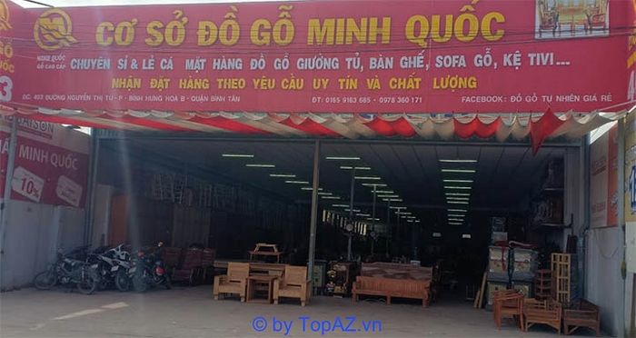 Cửa hàng đồ gỗ Minh Quốc tại địa chỉ Nguyễn Thị Tú, Bình Tân