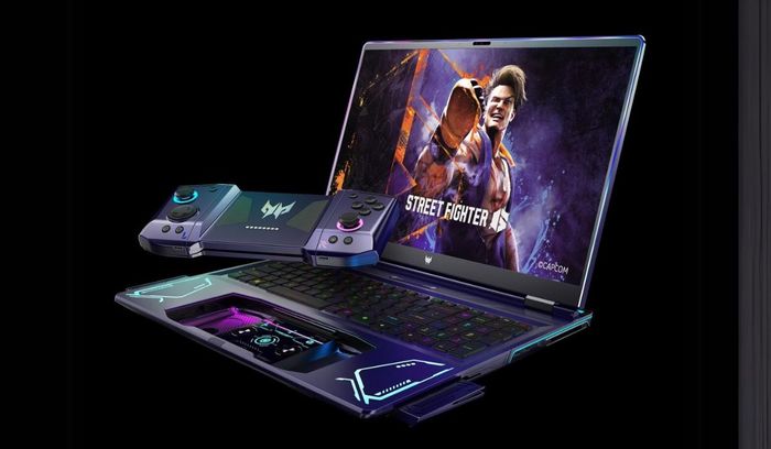 Mẫu laptop DualPlay này tích hợp bộ điều khiển và trackpad có thể tháo rời