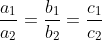 \frac{a_{1}}{a_{2}} = \frac{b_{1}}{b_{2}} = \frac{c_{1}}{c_{2}}