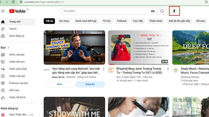 Hướng dẫn tìm bài hát qua âm thanh trên Youtube