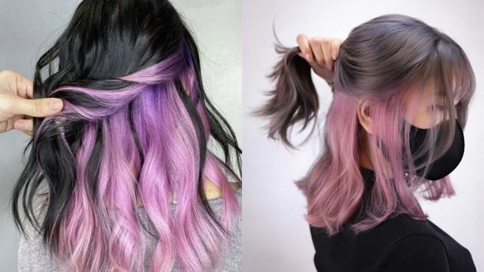 Tóc tím khói Peekaboo