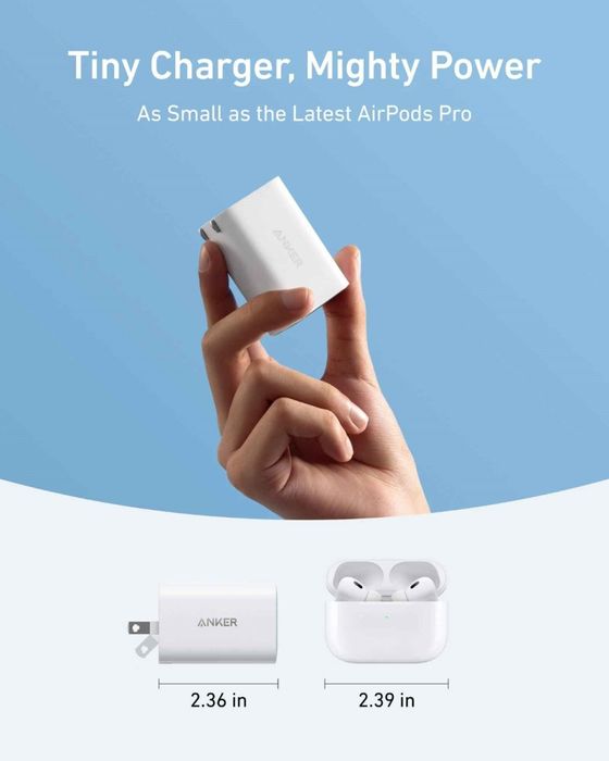 Bộ sạc Anker Nano 100W có kích thước cực kỳ nhỏ gọn