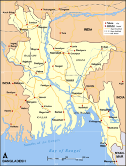 Vị trí của Chittagong tại Bangladesh