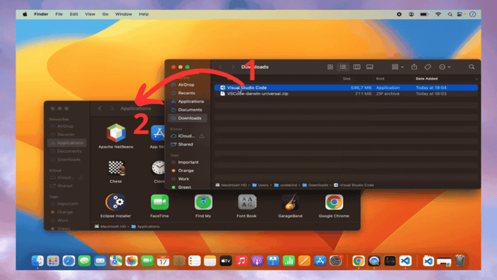 Di chuyển Visual Studio Code vào thư mục Applications