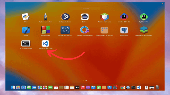 Khởi động Visual Studio Code trên MacBook