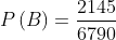 Xác suất P(B) = rac{2145}{6790}