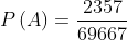 Xác suất P(A) = rac{2357}{69667}
