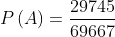 Xác suất P(A) = rac{29745}{69667}