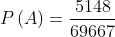 Xác suất P(A) = rac{5148}{69667}