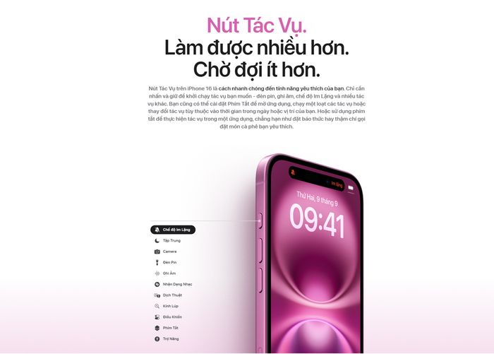 iPhone 16 hiện đã có nút Action