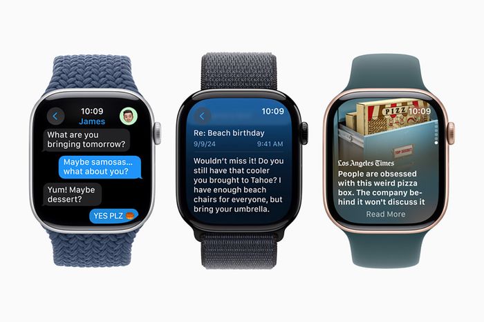 Apple Watch Series 10 có màn hình lớn nhất và tiên tiến nhất từng có trên Apple Watch, cải thiện khả năng đọc và sử dụng các ứng dụng. Ảnh: Apple