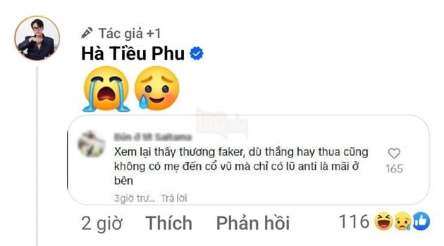 Fanpage Hà Tiều Phu đã gây tranh cãi khi đề cập đến vấn đề nhạy cảm của Faker.
