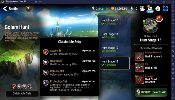 Hướng dẫn chiến thuật săn Wyvern, Golem, Banshee và Azimanak cho người chơi mới trong Epic Seven.