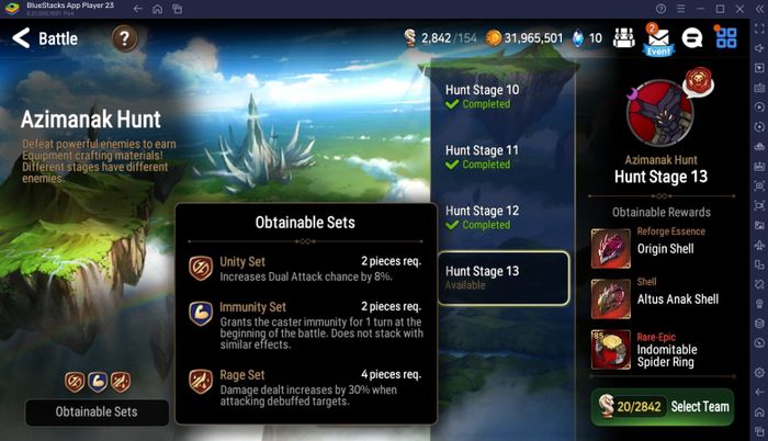 Hướng dẫn đi Hunt Wyvern, Golem, Banshee, và Azimanak cho tân thủ trong Epic Seven.