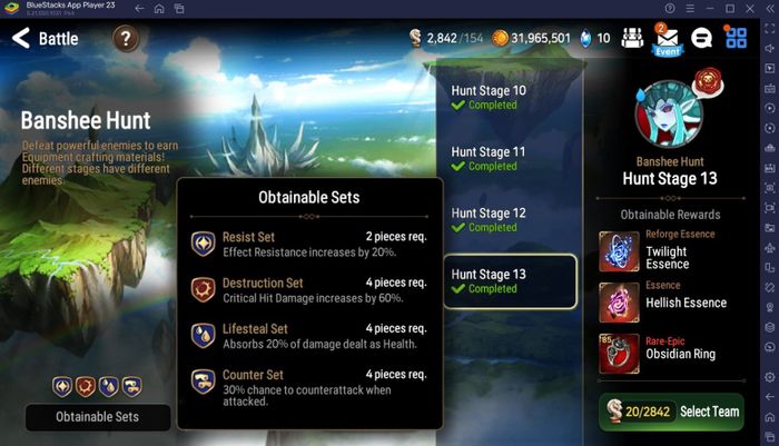 Hướng dẫn cho người mới về cách săn Wyvern, Golem, Banshee, và Azimanak trong Epic Seven.