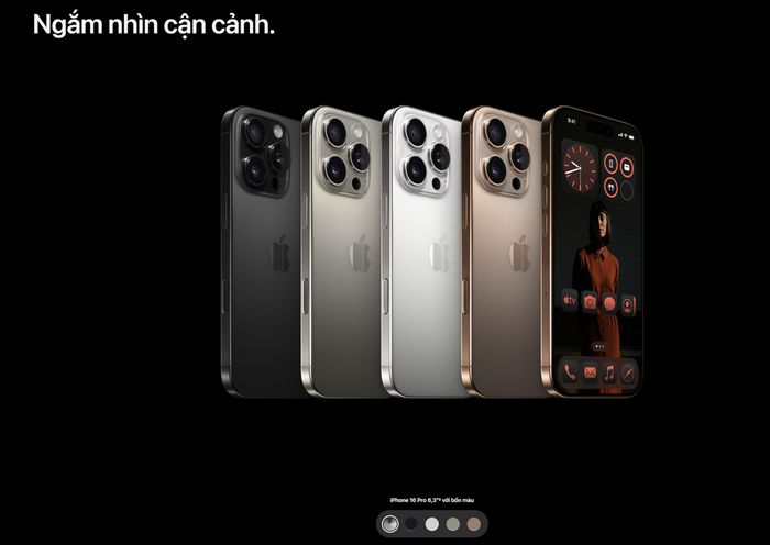 Các tùy chọn màu sắc của iPhone 16 Pro Max