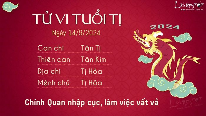 Tử vi hàng ngày 14/9/2024 - Tị