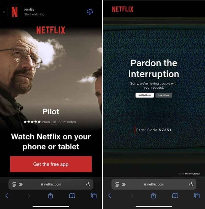 Netflix không chạy trên trình duyệt của iPhone