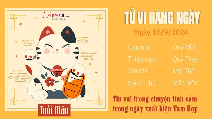 Tử vi hàng ngày 16/9/2024 cho 12 con giáp - tuổi Mão