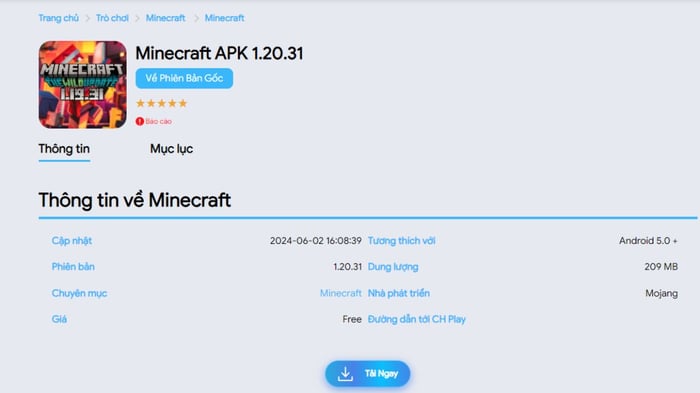 Hướng dẫn tải Minecraft 1.20.31 APK tiếng Việt miễn phí cho Android, bước 1