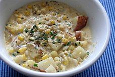 Chowder ngô nướng với khoai tây