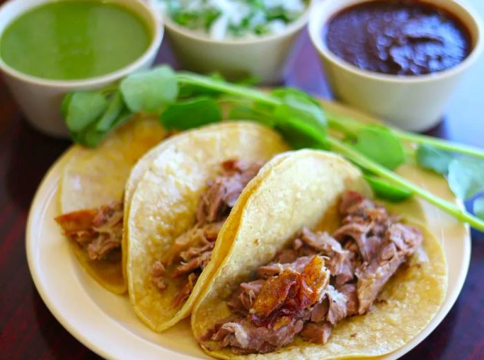 Lamb barbecue tacos.