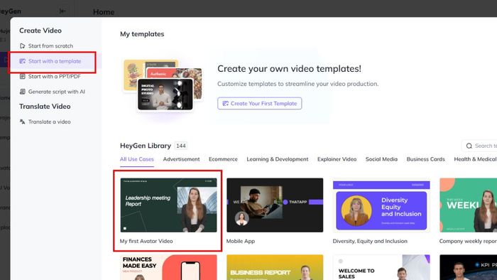 Hướng dẫn sử dụng HeyGen AI để tạo video - Bước 2
