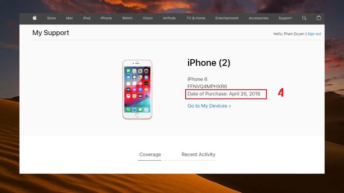 Hướng dẫn kiểm tra ngày kích hoạt iPhone trên trang web Apple – Bước 6