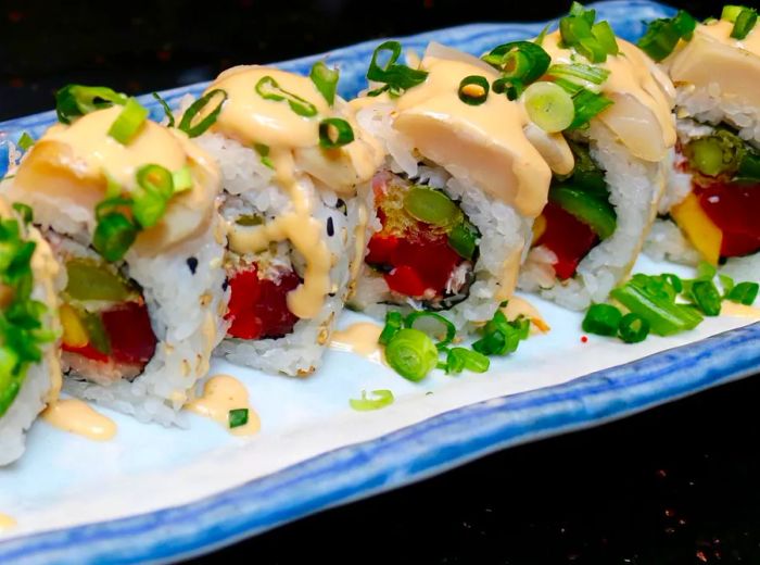 A delectable sushi roll